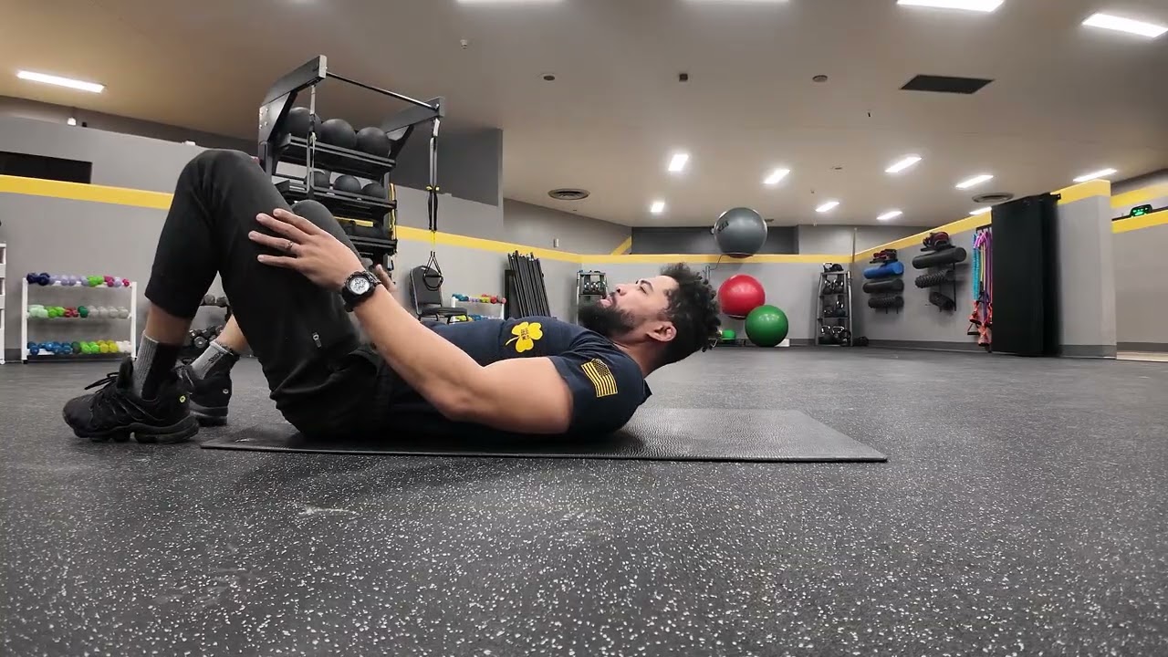 Abdominals shoulders and leg workout.