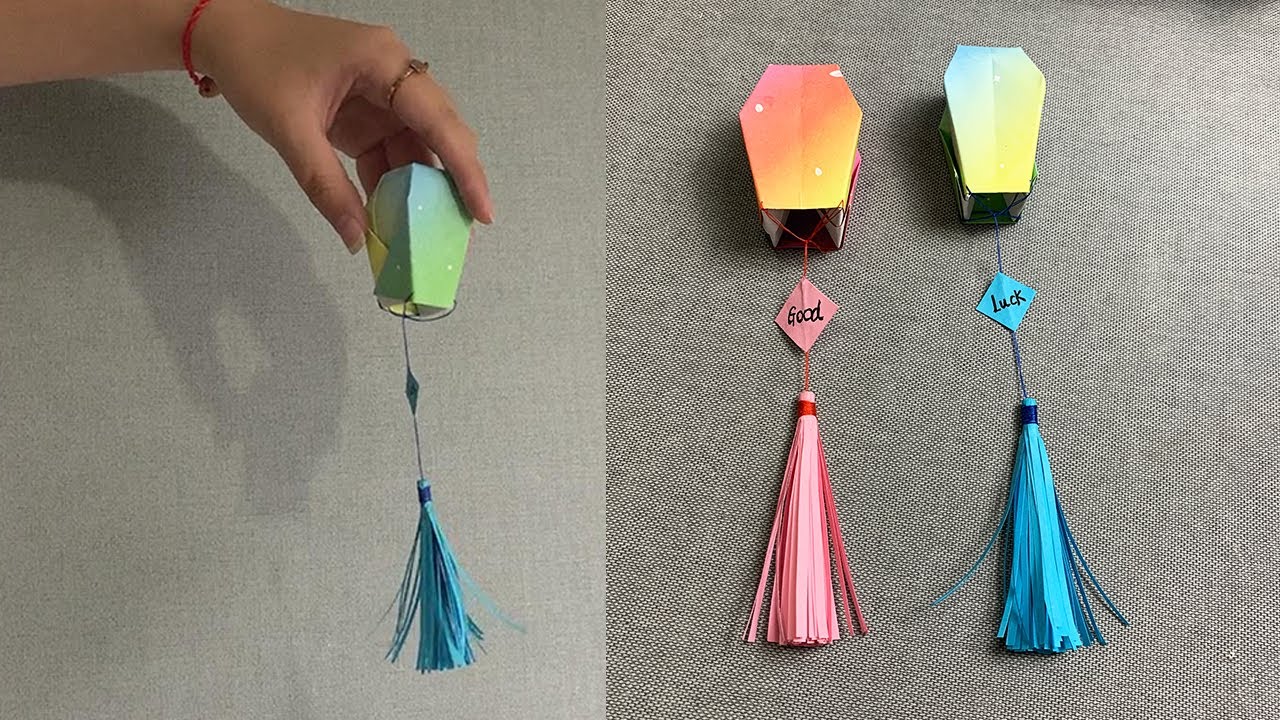 How to Make Paper Lanterns | DIY Sky Lantern | Easy Origami Blessing Lanterns | DIY Crafts