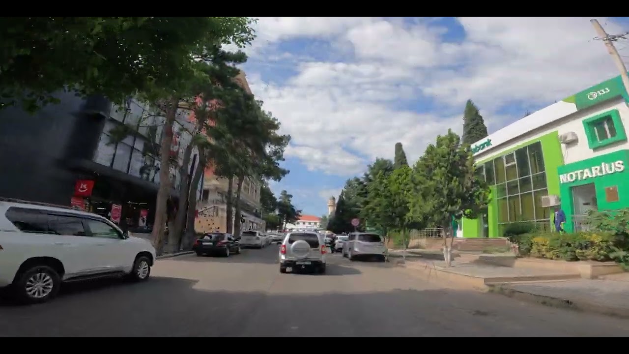 Şəmkir Şəhərində Maşınla Gəzinti | Driving Through Shamkir City
