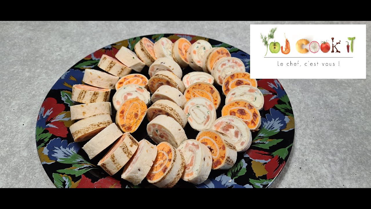 Recette de Mini wraps apéritifs au saumon fumé et mini wraps apéritifs au chorizo