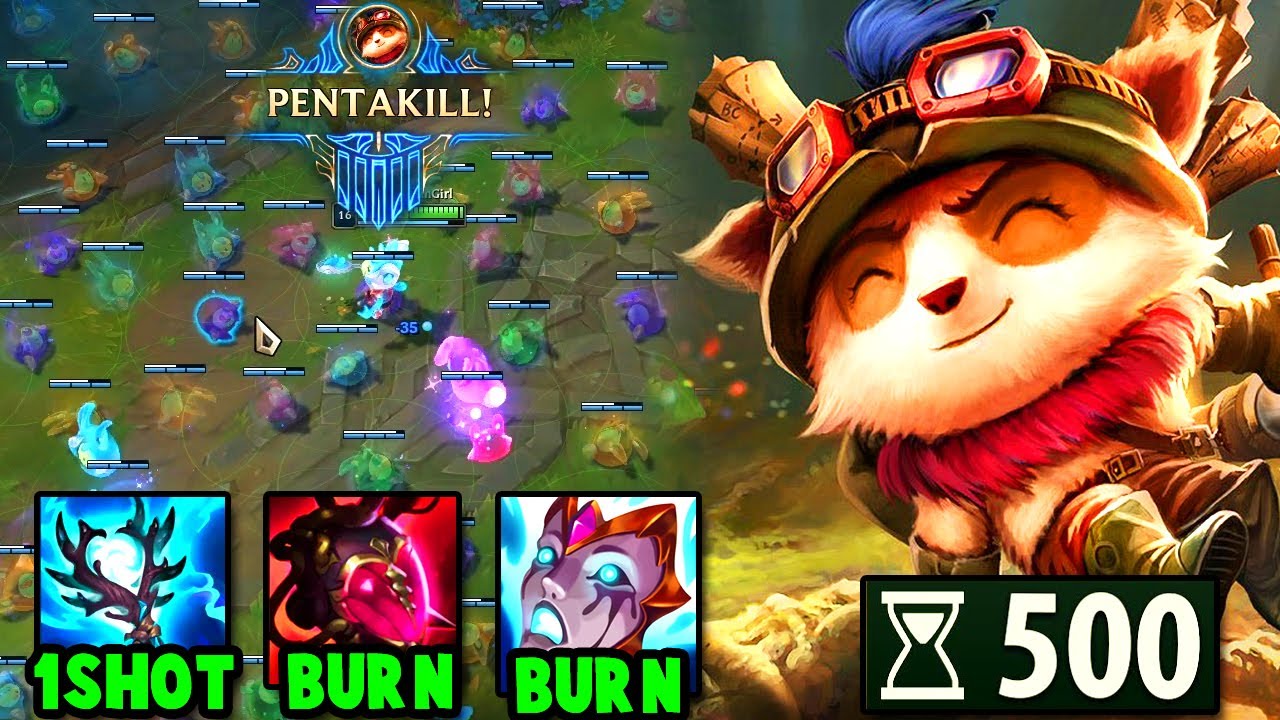 What happens when Teemo has a 3 SECOND COOLDOWN on his Shrooms (PENTAKILL) - Season 14 Gameplay