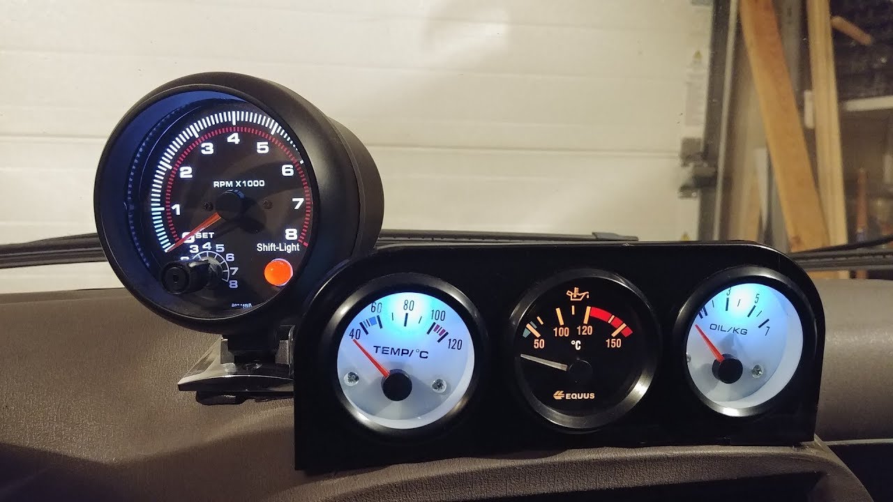 Test dodatkowych wskaźników samochodowych temperatura wody oleju ciśnienie oleju obrotomierz