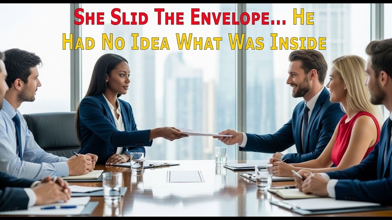 HER MILLIONAIRE HUSBAND LEANED BACK, SMIRKING. 