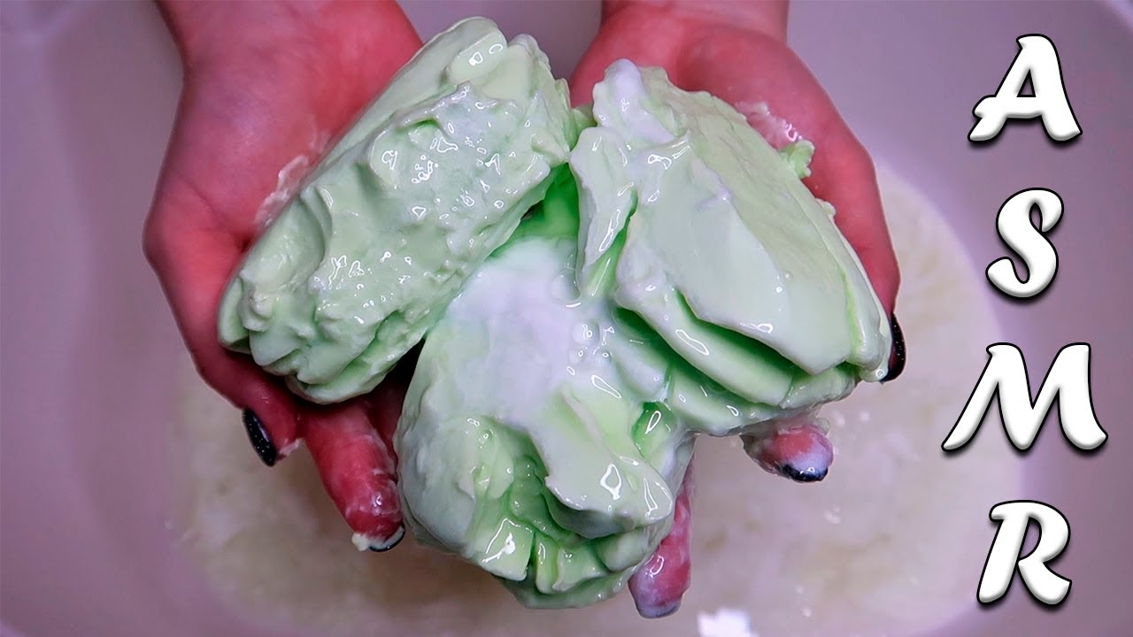 ASMR Fax MUSHY SOAP and Sponge 💚 Soaked Soap 🤍 Sponge Squeezing