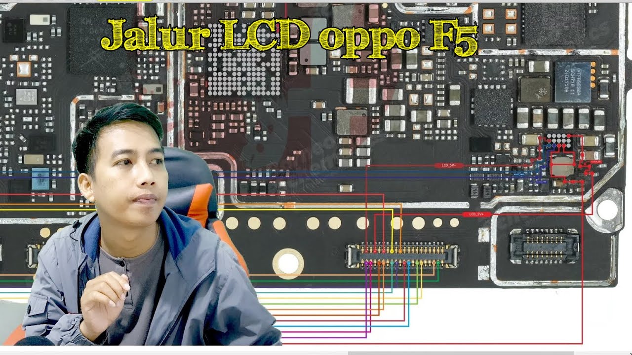 Jalur LCD dan LIGHT Oppo F5 | Solusi hp nyala tapi gambar tidak tampil