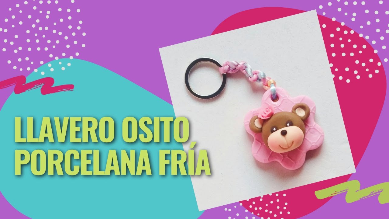 Llavero Osito en Porcelana Fría