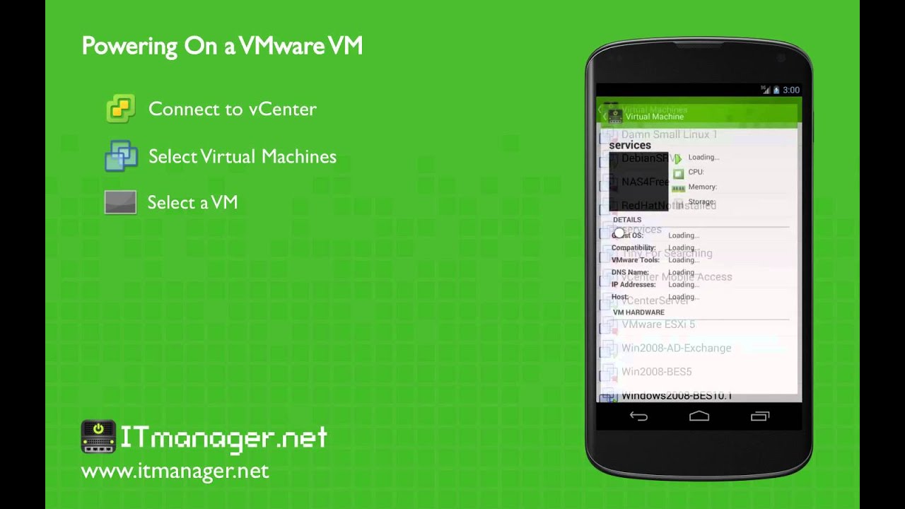 ITmanager.net - Powering On a VMware Virtual Machine on Android