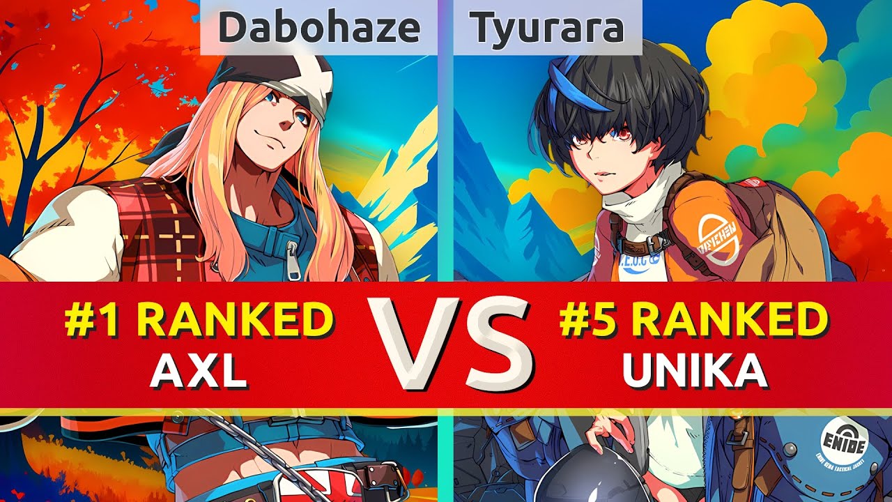 GGST ▰ Dabohaze (#1 Ranked Axl) vs Tyurara (#5 Ranked Unika). High Level Gameplay