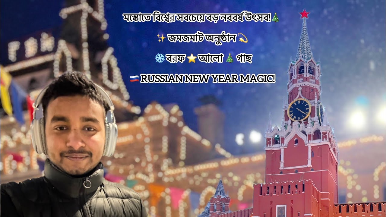 রাশিয়ায় নতুন বছরের জমকালো উৎসব! মস্কোর ক্রেমলিন চত্বরে ২০২৫ সালের ঐতিহাসিক নববর্ষ উদযাপন🇧🇩🇷🇺