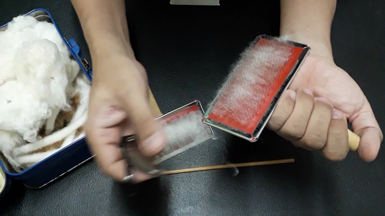 Cotton Spinning (Part 1) - Carding Cotton Fiber and Making Puni