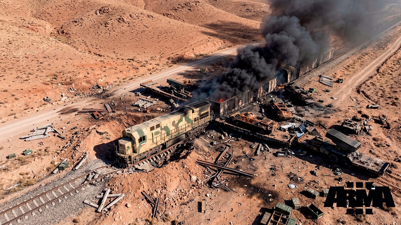 PERFECT STRIKE! Iranian Train Carrying 95 Ballistic Missiles BLOWN UP by U.S.-Israeli Bombs | Arma 3