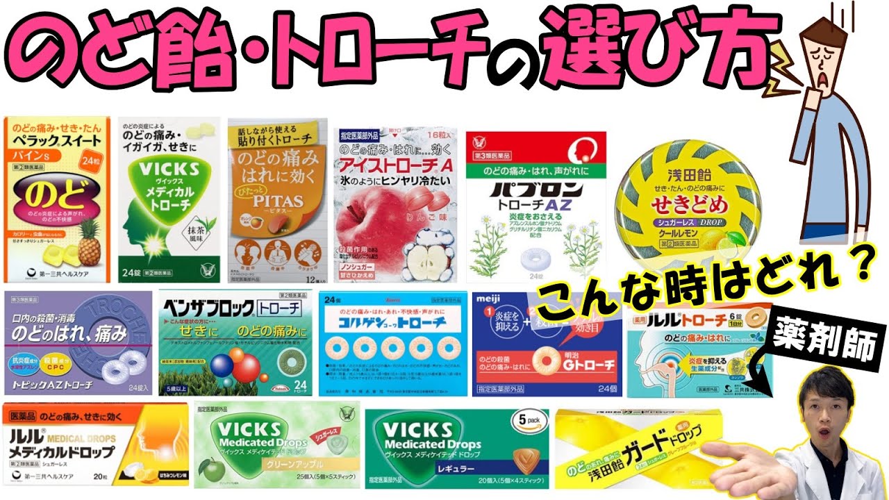 【薬剤師解説！】のど飴・トローチの選び方