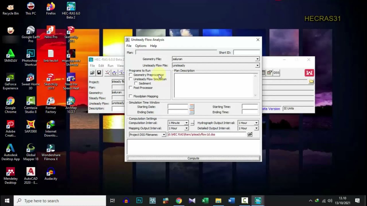Tutorial HEC-RAS ~ Unsteady Flow Simulation 1D