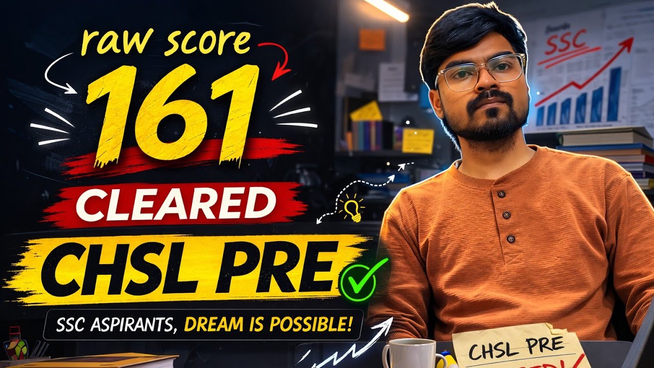 SSC CHSL Pre Cleared with 161 Raw Score | My Attempt Strategy