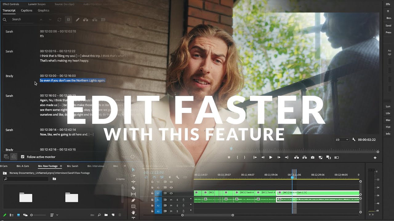 Quick Trick To Save Time Editing - Text-Based Editing in Premiere Pro