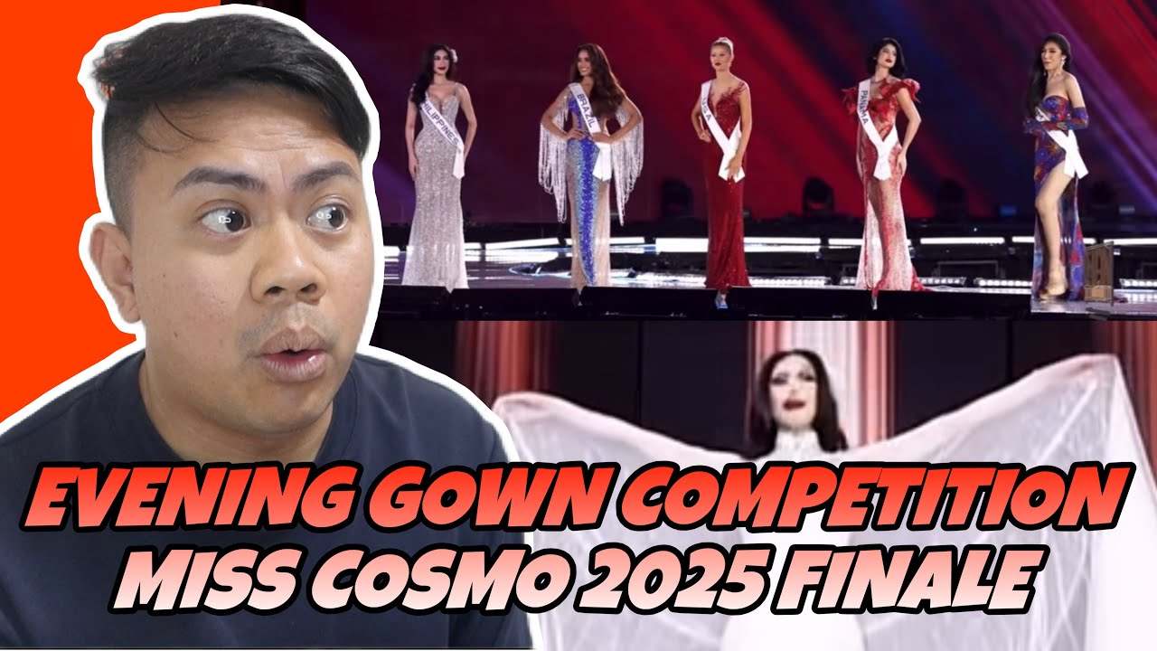 Реакция ATEBANG | Конкурс вечерних платьев Miss Cosmo 2025 и ответы на вопросы к топ-10 #misscosm...