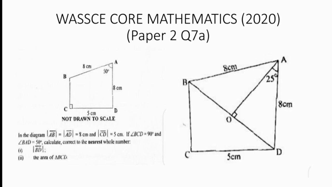 2020 Wassce Core Mathematics paper 2 question 7