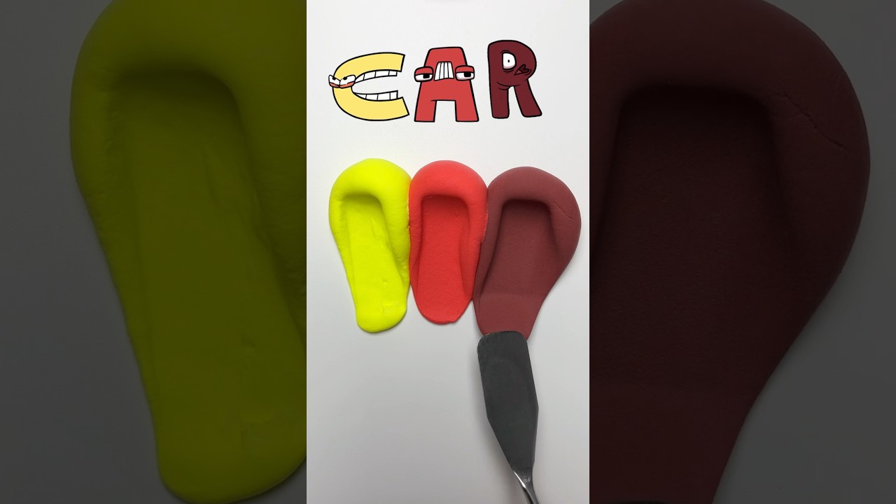 What color do mixed C A R make？#colormixing  #alphabetlore #satisfying #satisfyingart #oddly