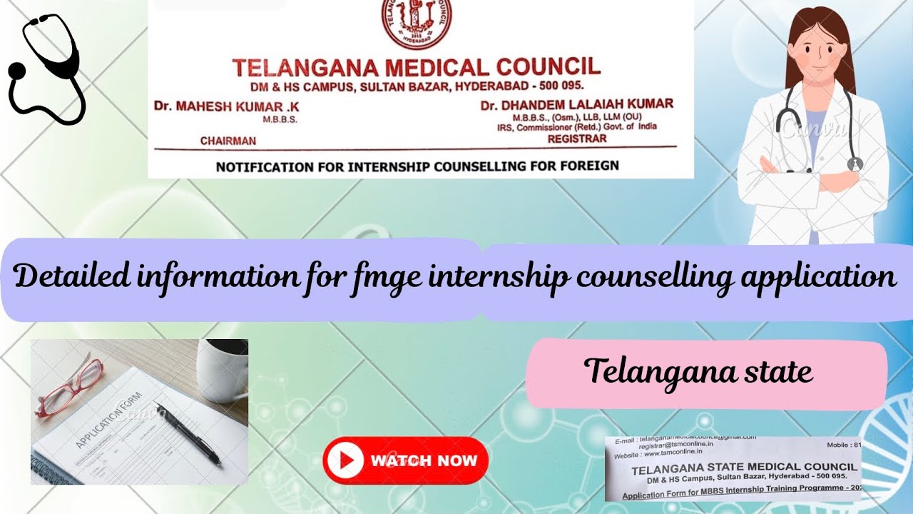 FMGE INTERNSHIP COUNSELLING APPLICATION FULL PROCESS #fmge #internship #tsmc