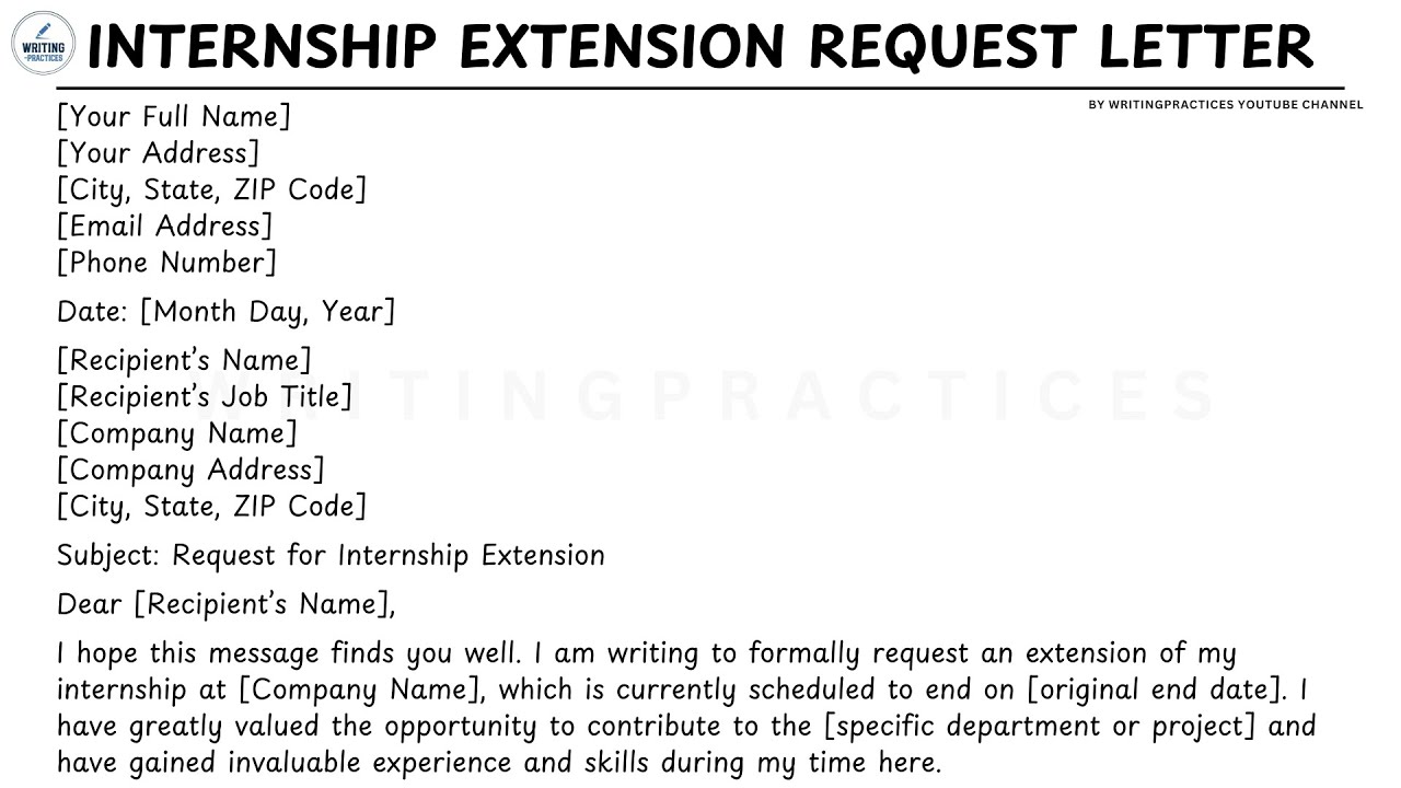 [LETTER TEMPLATE] How To Write An Internship Extension Request Letter Steps Guide | WritingPractices