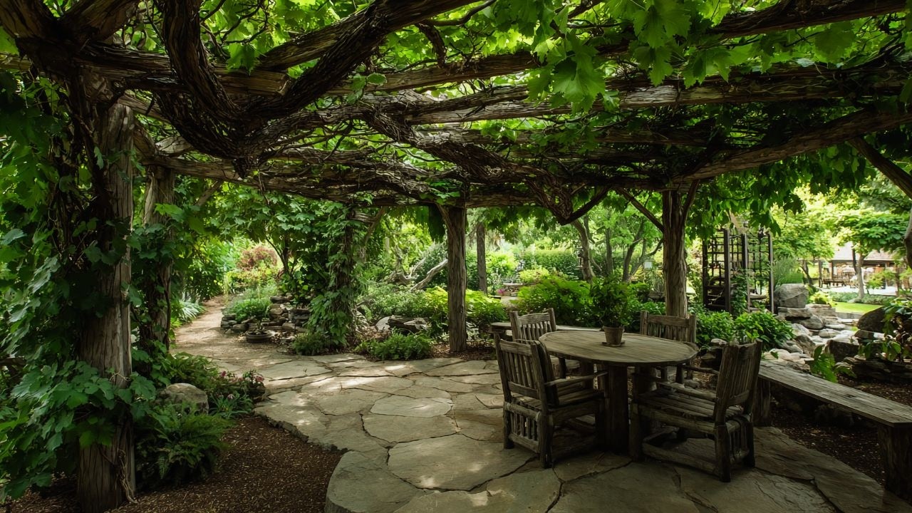 Crafting A Secret Backyard Garden Pergola With Climbing Edibles