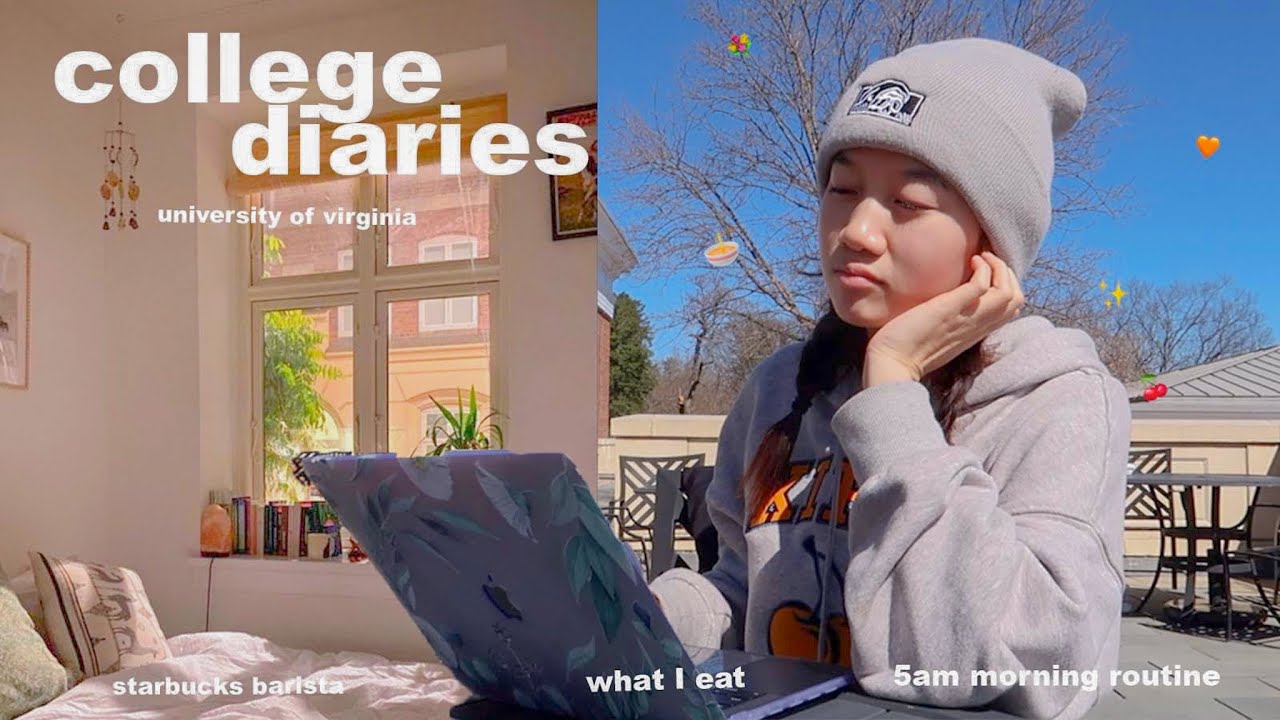 College VLOG ☕️ productive day in my life as a UVA student, 5am morning, starbucks barista, studying