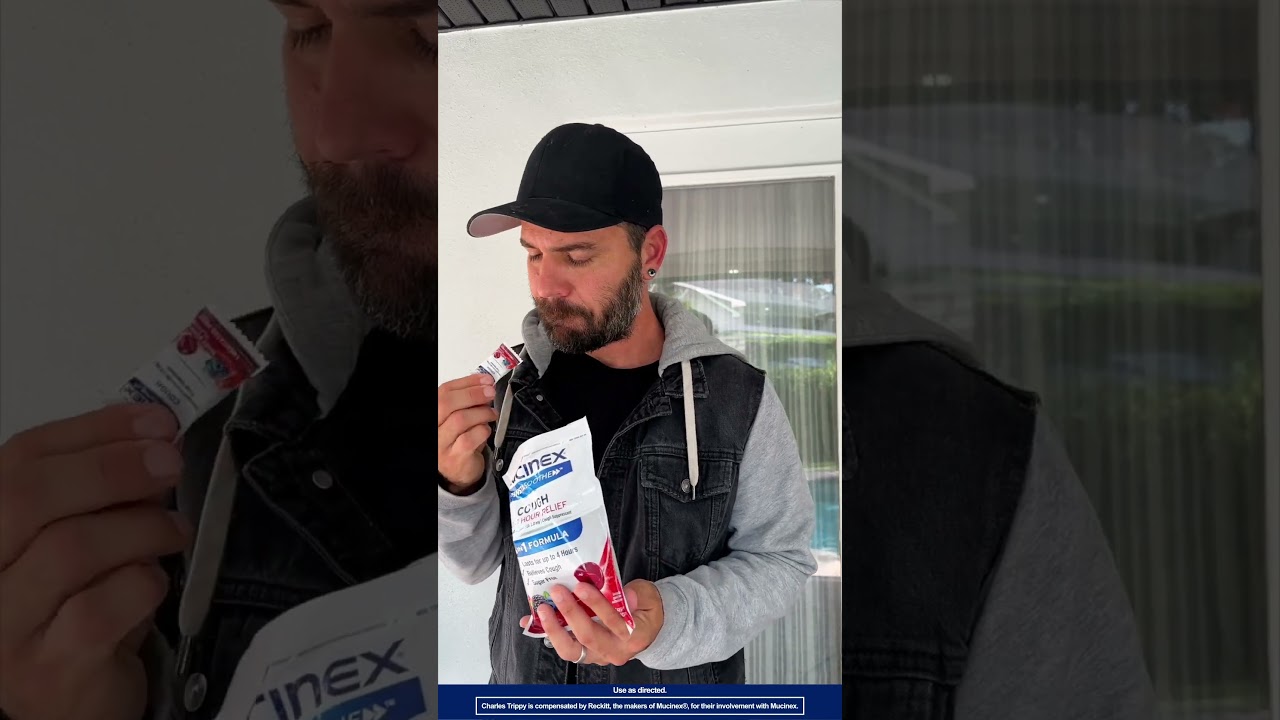 Charles Trippy grabs our NEW sugar free cough relief that lasts up to 4 hours