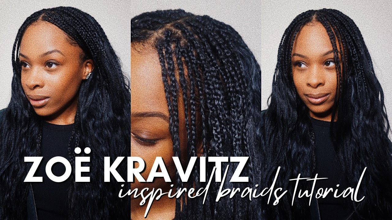 zoë kravitz braids tutorial | sew-in + micro braids |  @contentbydom