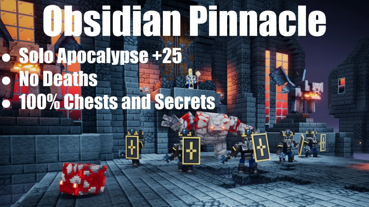 Minecraft Dungeons - Obsidian Pinnacle (Solo Apocalypse +25, No Deaths)