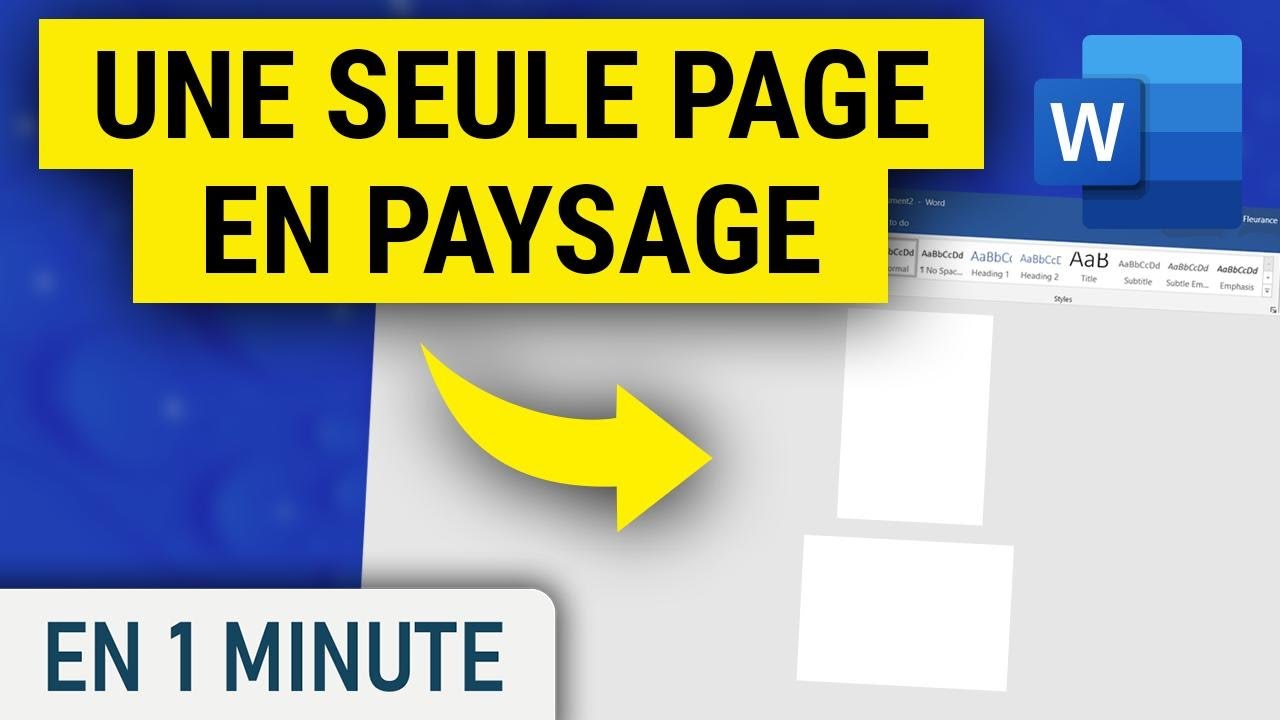 Comment mettre une seule page en paysage sur Word