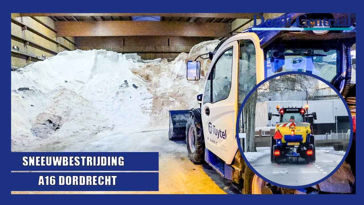 Rijkswaterstaat volop bezig met sneeuwbestrijding rond Dordrecht