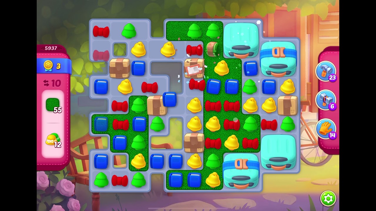 HomeScapes Level 5937 no boosters (22 moves)