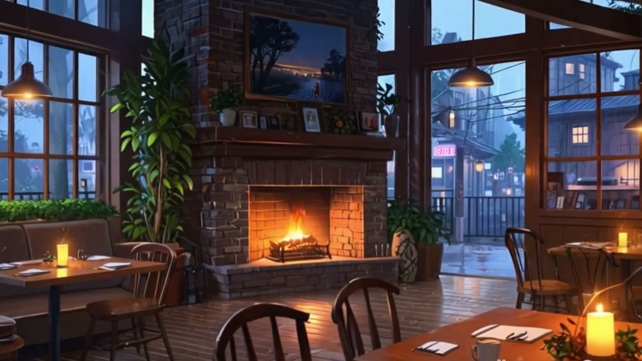 ☕ Cozy Café on a Cloudy Day | Lofi to Relax and Study