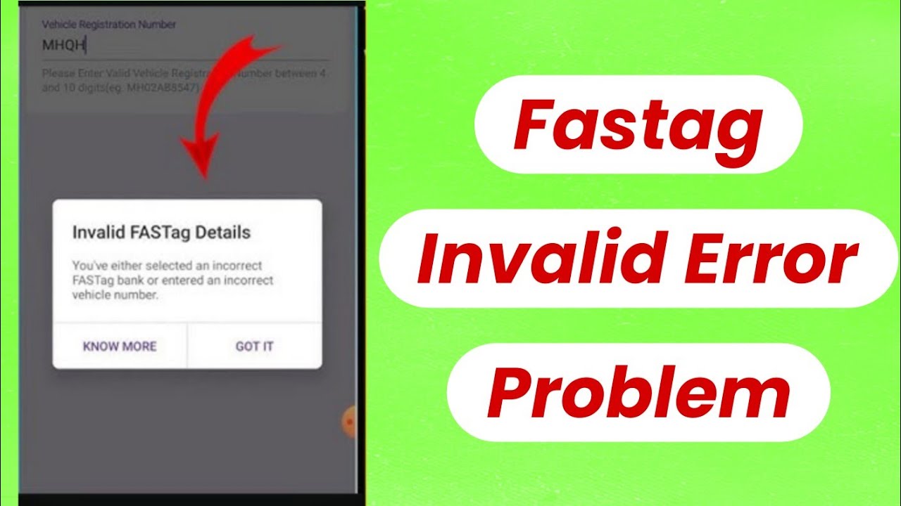 Fastag Invalid Error SBI problem solve