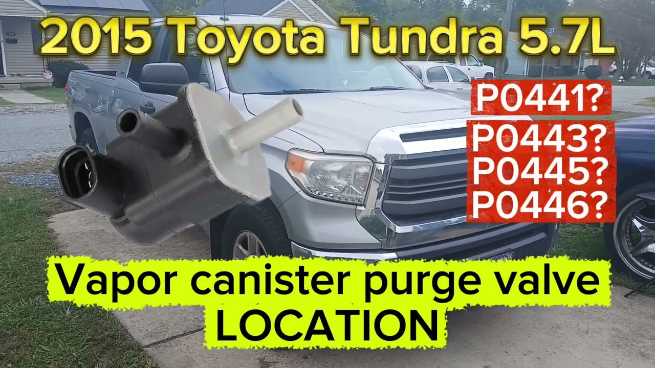 Расположение клапана продувки адсорбера паров топлива Toyota Tundra 5.7L 2015 года выпуска