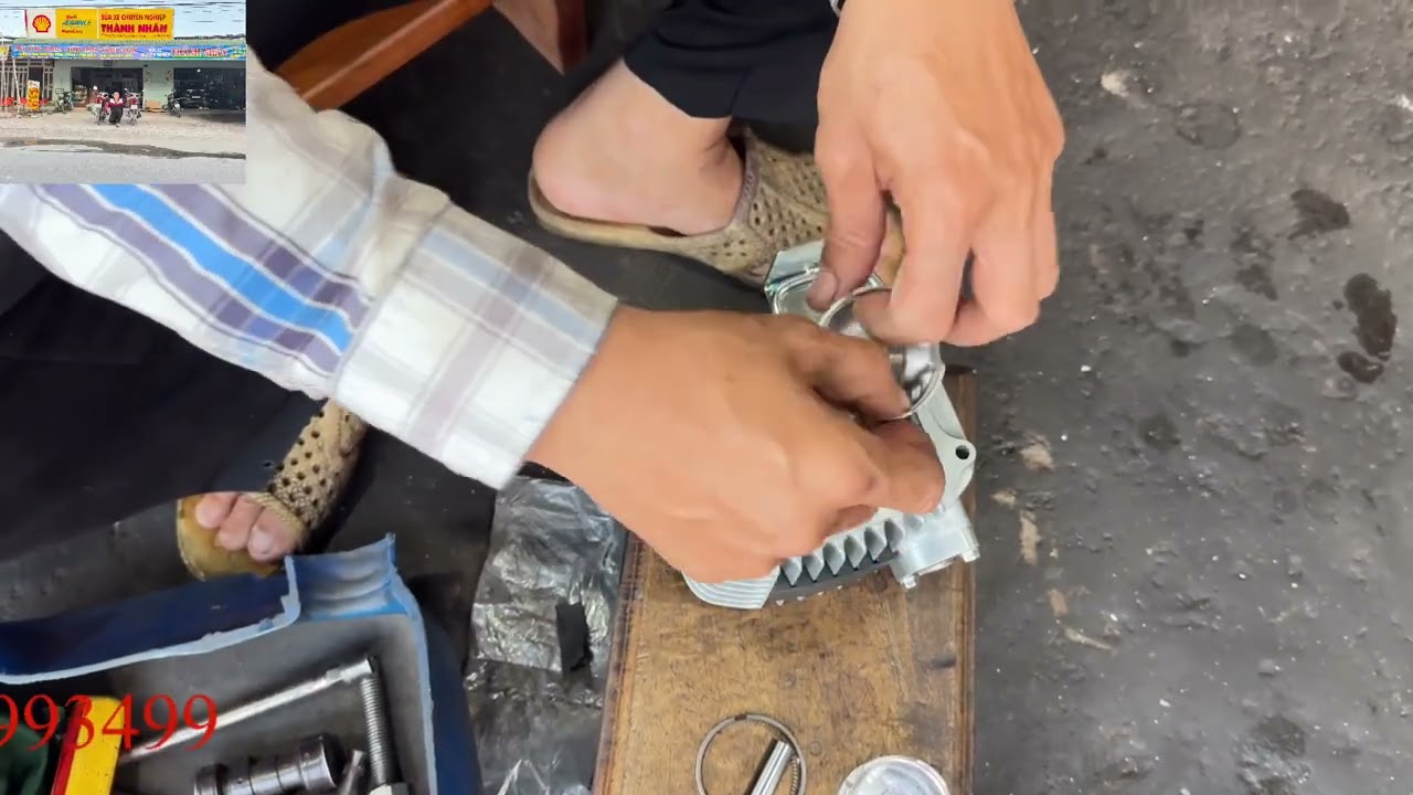Thay tay zên NK nồng biton bach wi làm mới sơn lóc lại cục máy ráp vô gặp sự cố nồng phải tháo lần 2
