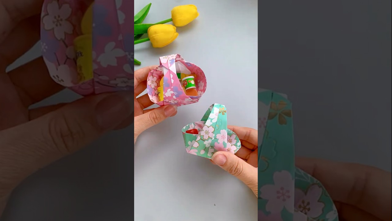 Craft Paper Basket || How To Make Paper Bags with Handles || Origami Gift Bags || School Hacks