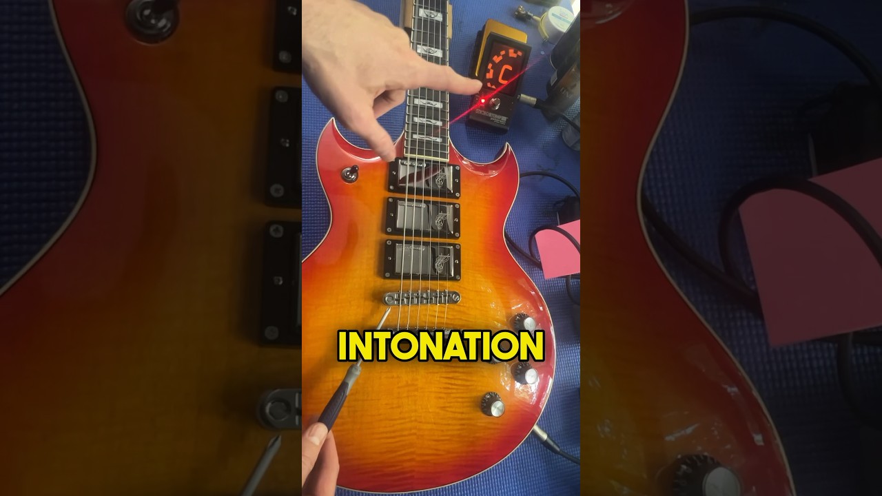 Как настроить интонацию на гитаре 🎻#woodriteguitars #woodritewarlord #guitar #guitartech
