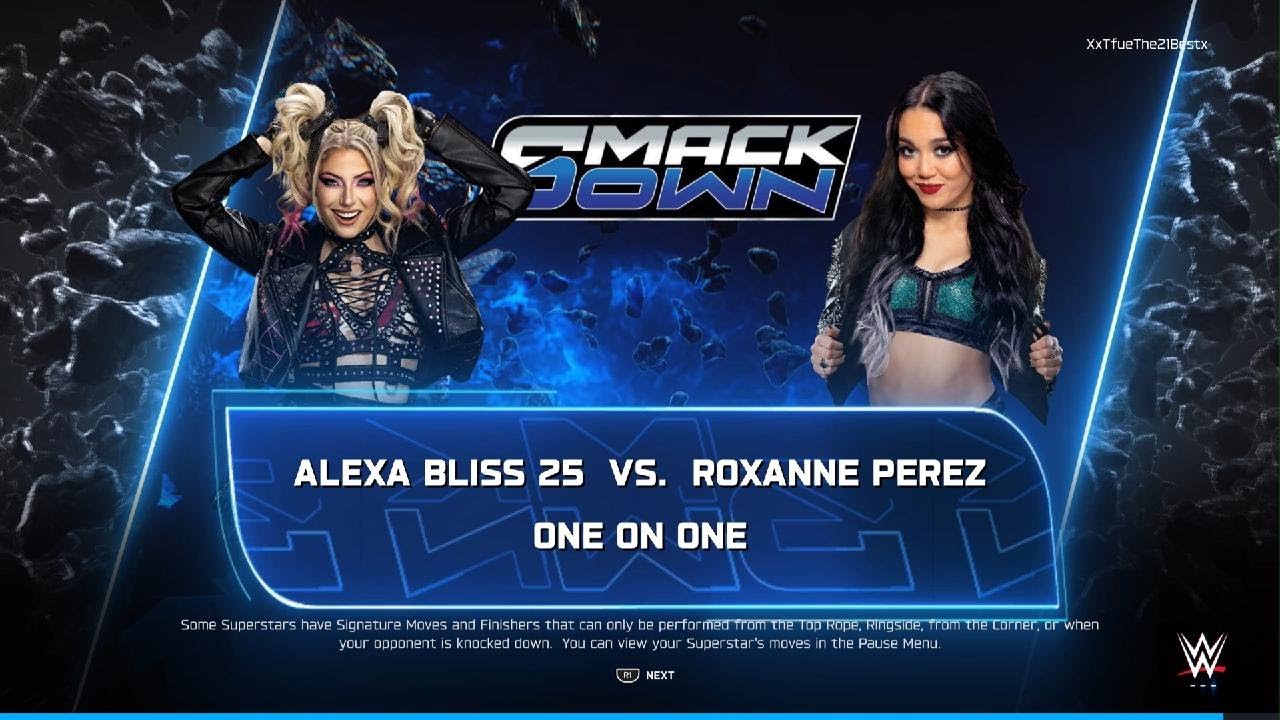 WWE 2K25 Roxanne Perez vs Alexa Bliss