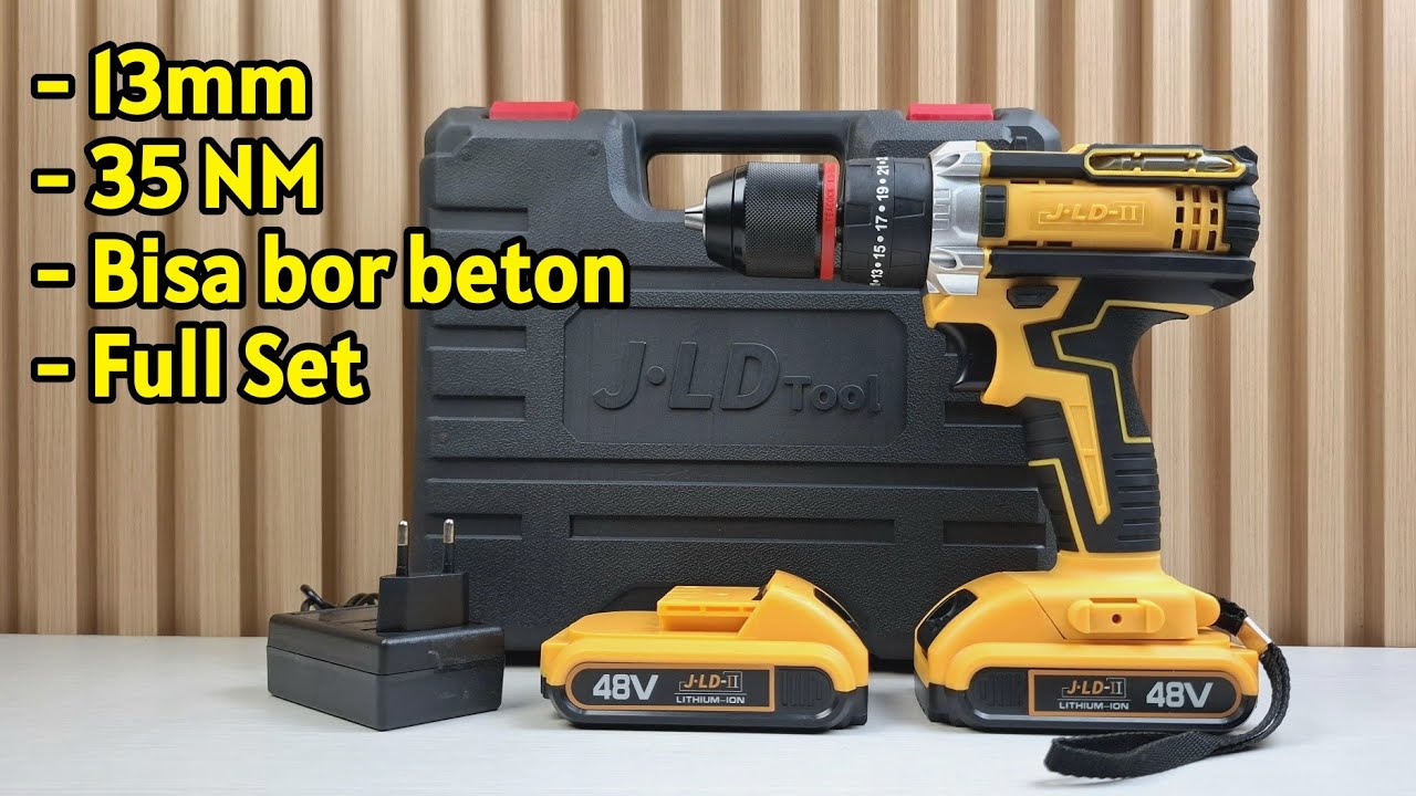 Review Bor Baterai JLD II 48V 13mm 35 NM Impact Drill Cordless