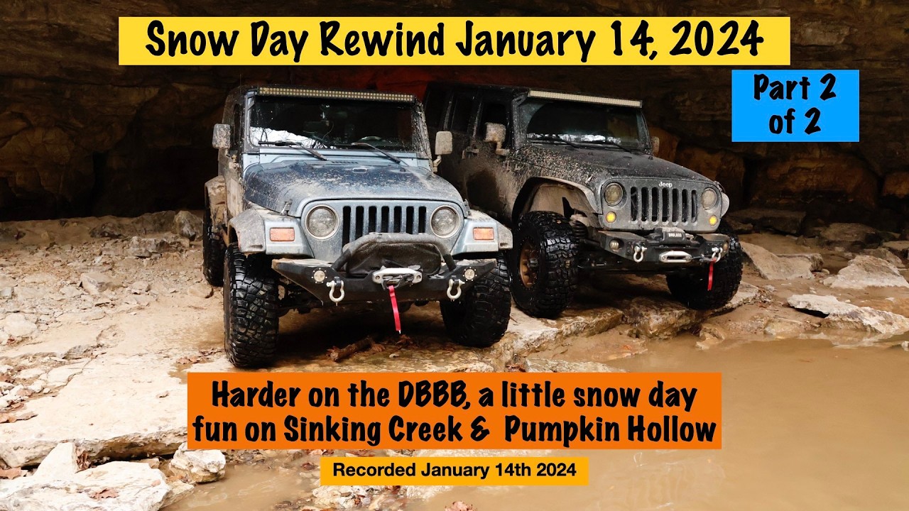 Snow Day Rewind Part 2 of 2 Sinking Creek & Pumpkin Hollow in the dark #dbbb, recorded Jan 14, 2024