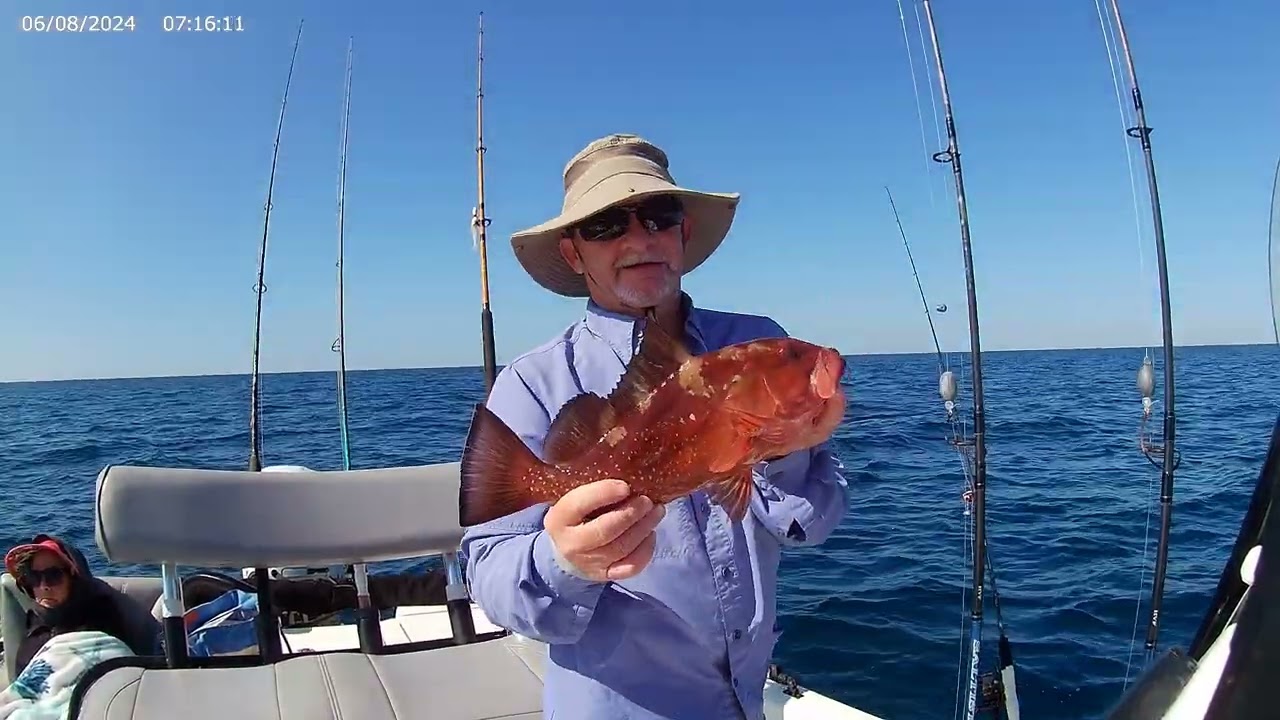 Catching red snapper and red grouper with my wife offshore in Panama City on 3-14-26.