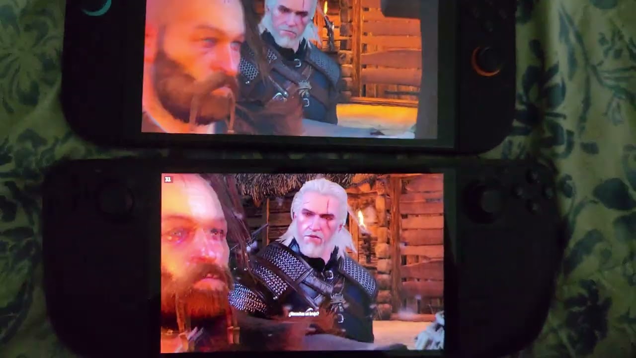 STEAM DECK VS SWITCH 2 - Side by side screen and gameplay Witcher 3
