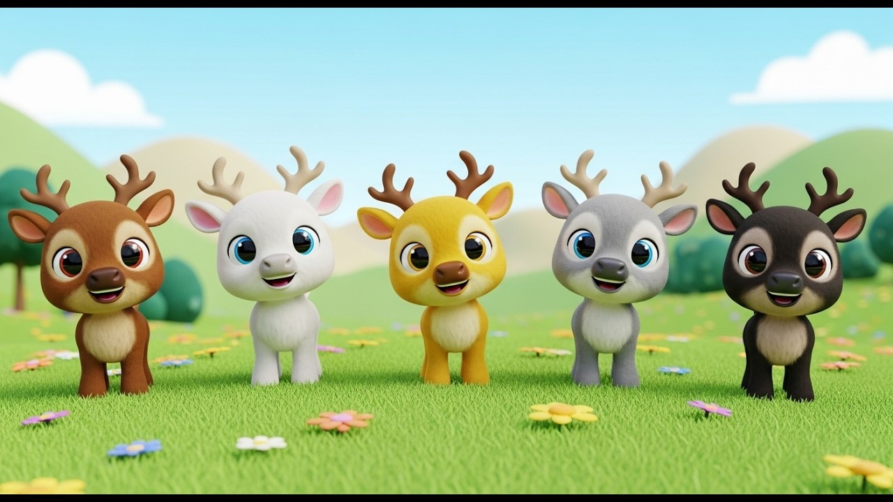 Five Little Caribou Walk Walk Walk | Arctic Animal Song & Kids Journey Rhyme