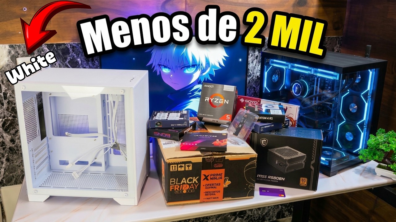 Montei meu PRIMEIRO PC White por MENOS de 2 mil - Ryzen 5600GT em 2026 ainda RODA MUITO JOGO