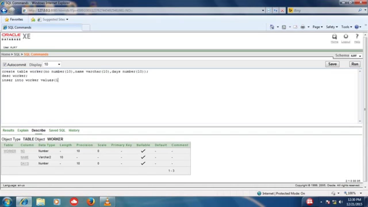 how to create new user in oracle database 10g EXE