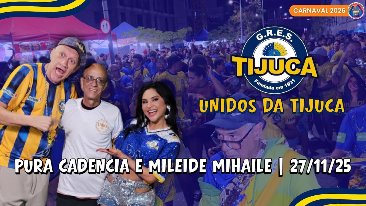 TIJUCA 2026 | BATERIA PURA CADÊNCIA E RAINHA MILEIDE MIHAILE NO ENSAIO DE RUA
