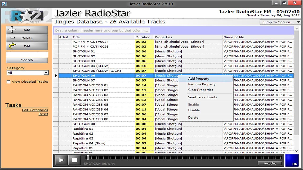 jazler radio agregar canciones y categorias