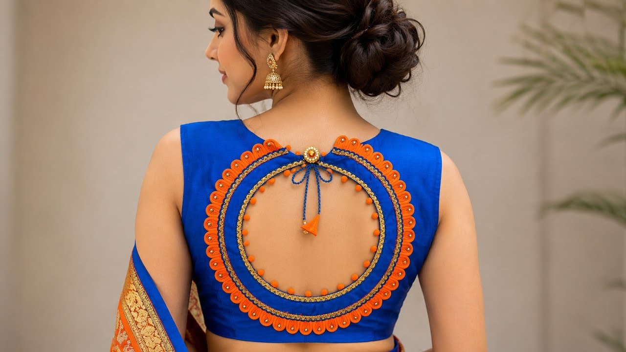 New blouse back neck design cutting and stitching 