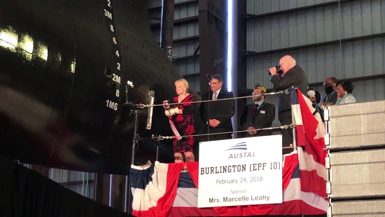 Marcelle Leahy Christens the USNS Burlington